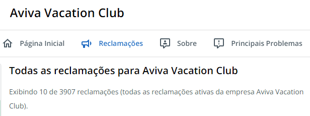 reclamações do contrato do Aviva Vacation Club no reclame aqui